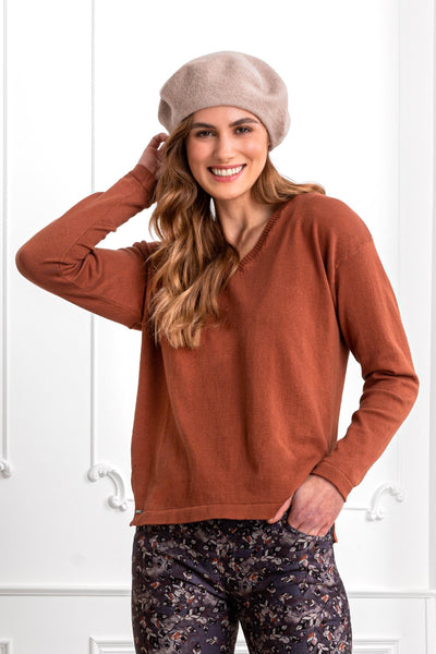 Casey Cotton V-Neck Sweater Style 920133 Lisette L