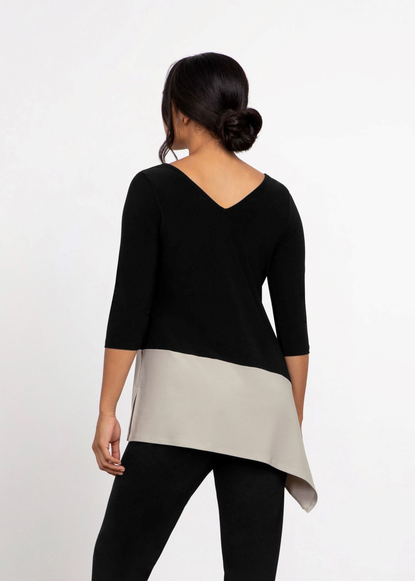Color Block Reversible Angle Top, 3/4 Sleeve, Style 22269CB-2 Sympli
